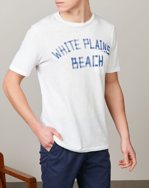 T-Shirt Pocket Crew White Plains blanc